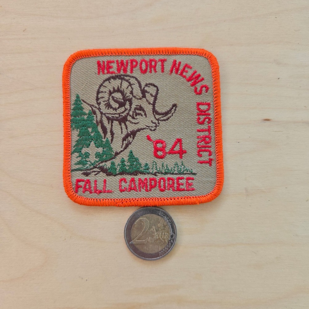 VTG BSA 1984 Newport News Patch District Fall Camporee Patch Ram Bighorn Sheep